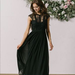 Morning Lavender Long black lace dress